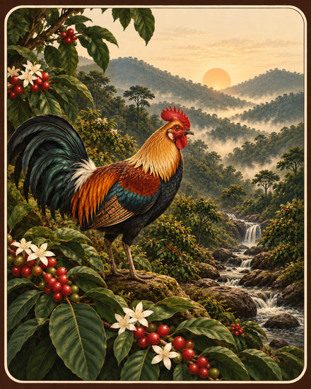 Illustrated plate for the Sakleshpur coffee region