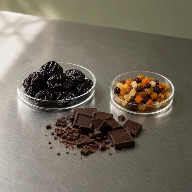 Tasting notes of dark chocolate, dried prunes and dried fruits.