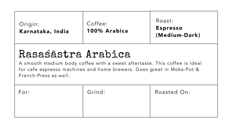 Rasaśāstra Arabica — medium_dark roast Arabica coffee