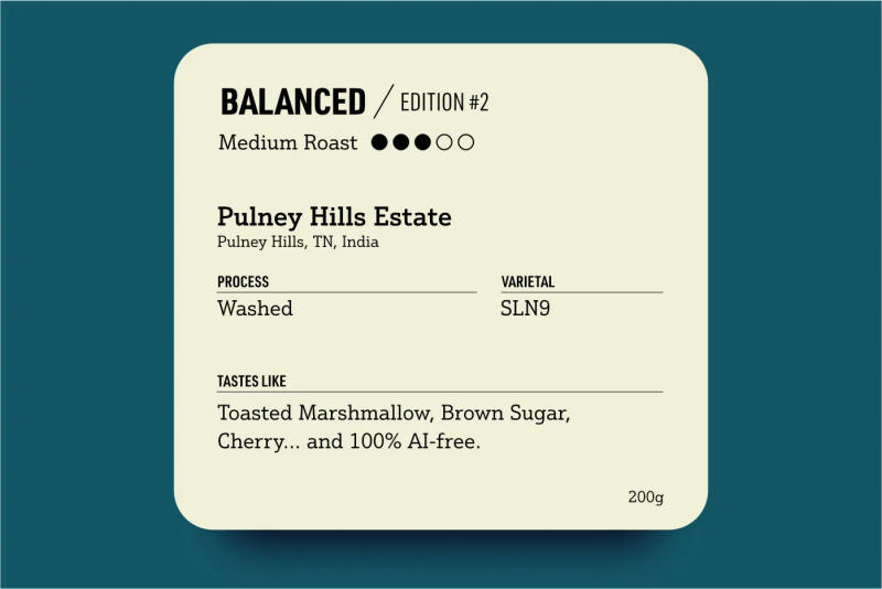 Aramse Balanced Edition 2 — Medium roast Arabica coffee from Pulney Hills, TN