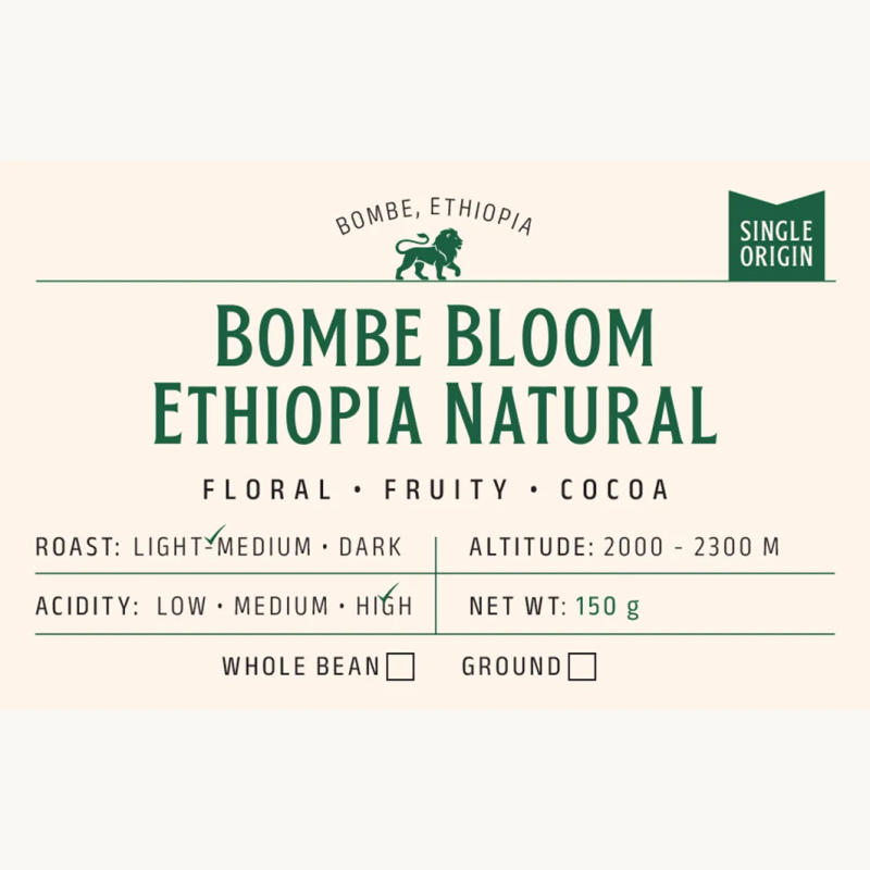 Bombe Bloom - Ethiopia Natural (Light - Medium Roast) — Light-Medium roast Arabica coffee from Bombe Micro-Region