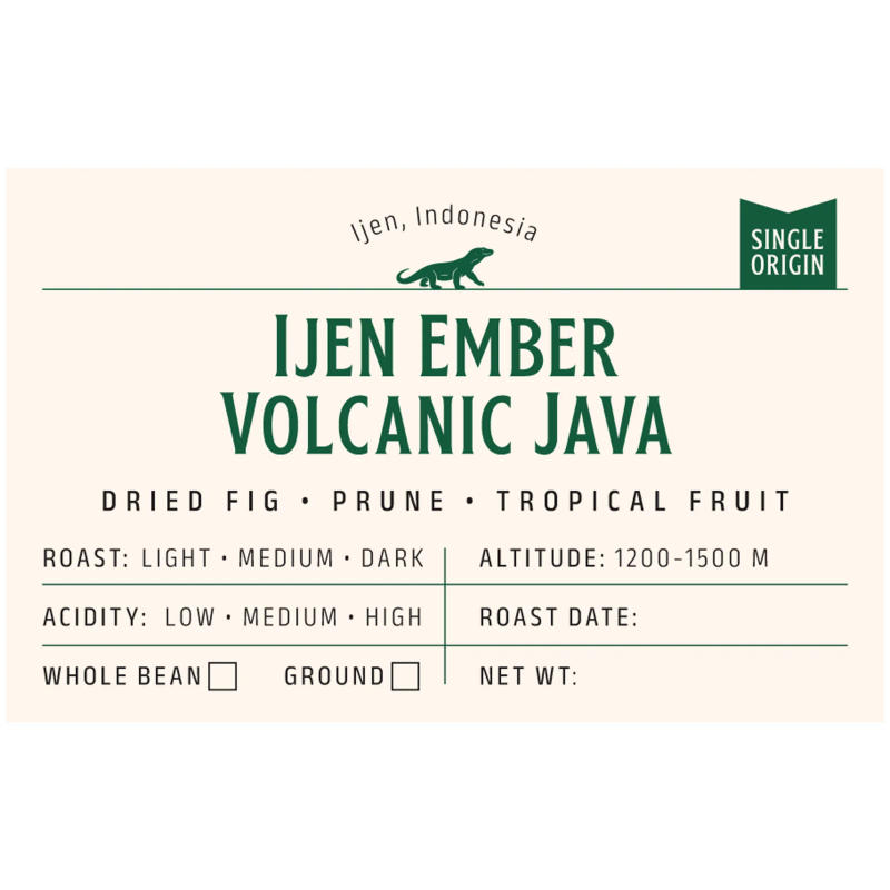 Ijen Ember - Volcanic Java — Medium roast roast Arabica coffee from Ijen, East Java