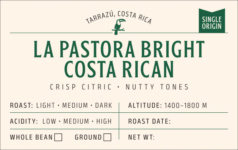 La Pastora Bright - Costa Rican Single Origin — Omni Roast roast Arabica coffee from Tarrazú