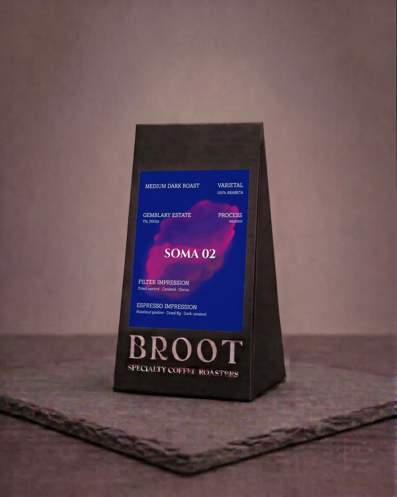 Soma 02 — medium-dark roast Arabica coffee from Yercaud, Shevaroy Hills, Tamil Nadu