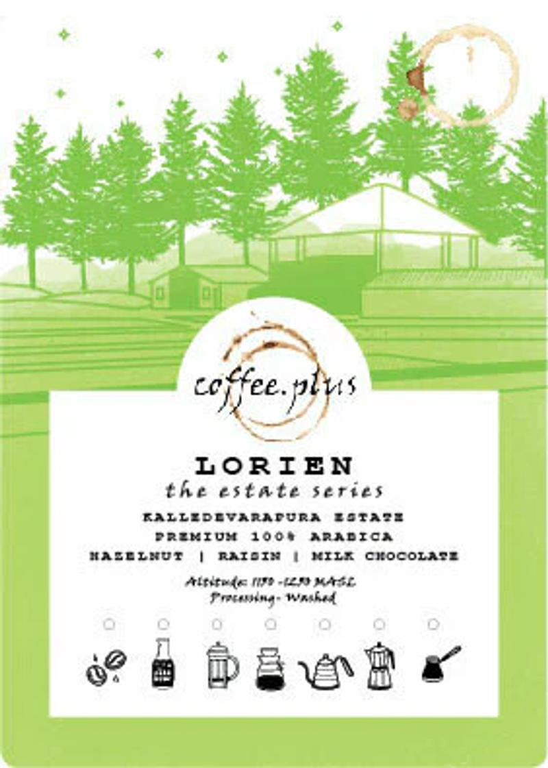 Lorien — Medium (City+) / Medium-Dark (Full City for espresso) roast Arabica coffee from Baba Budan Giri Hills