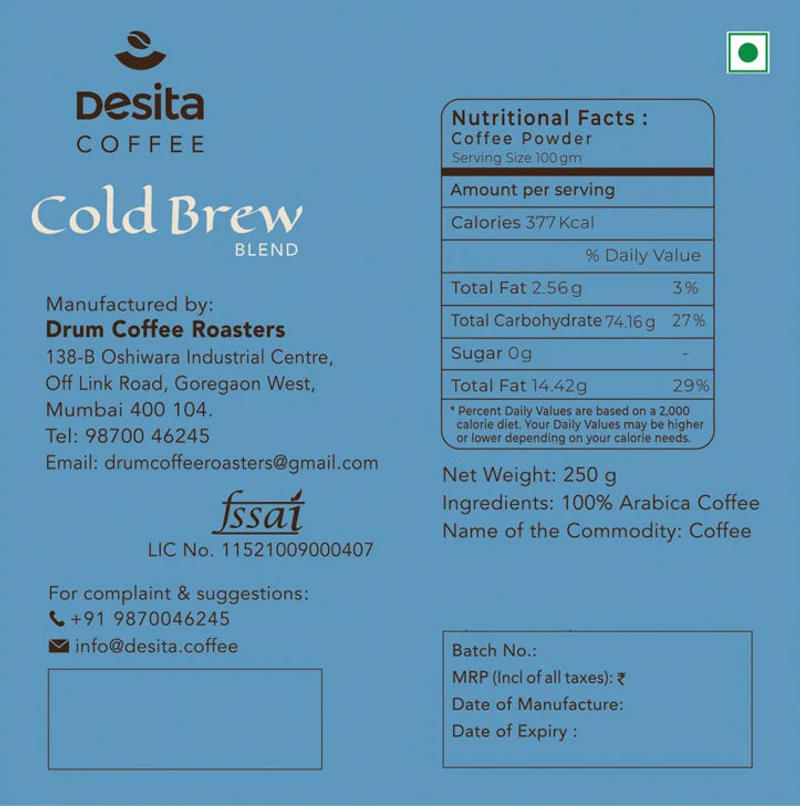 Desita – Cold Brew Roast — French Roast (Dark) roast Arabica coffee