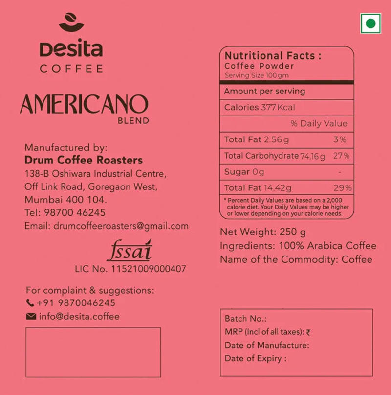 Desita – Americano Roast — City Roast (Medium) roast Arabica coffee