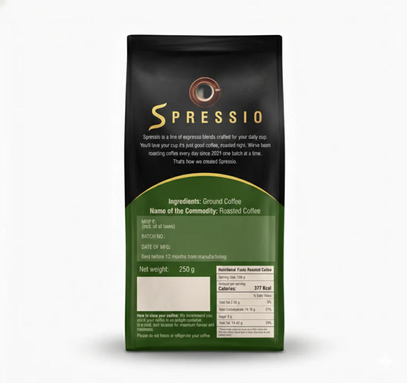 Spressio Fresco Uno Medium-Dark Roast Ground Coffee - 100% Arabica — Full City roast Arabica coffee