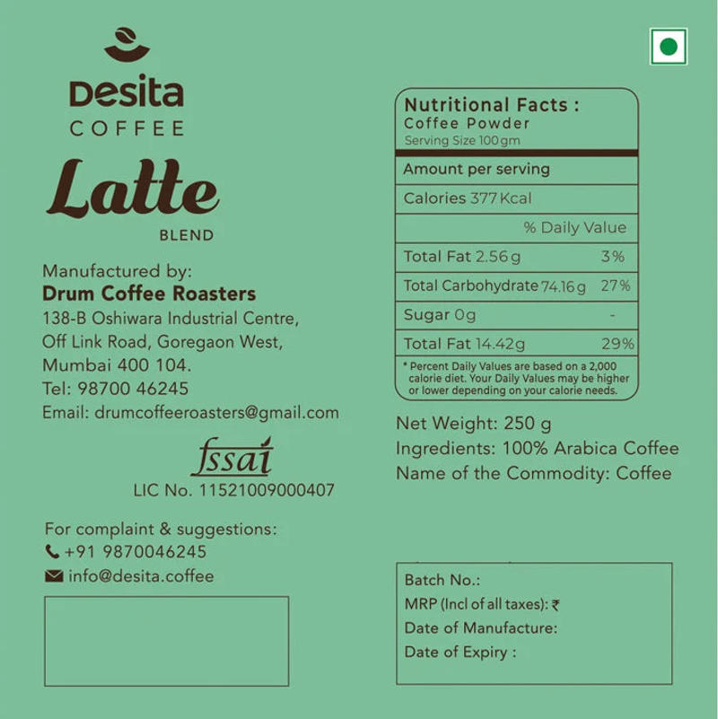 Desita – Latte Roast — Full City Roast (Medium-Dark) roast Arabica coffee