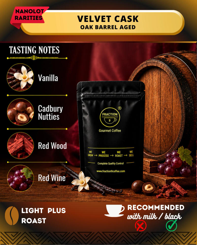 Velvet Cask - Oak Barrel Aged — Light Plus roast coffee from Chikmagalur
