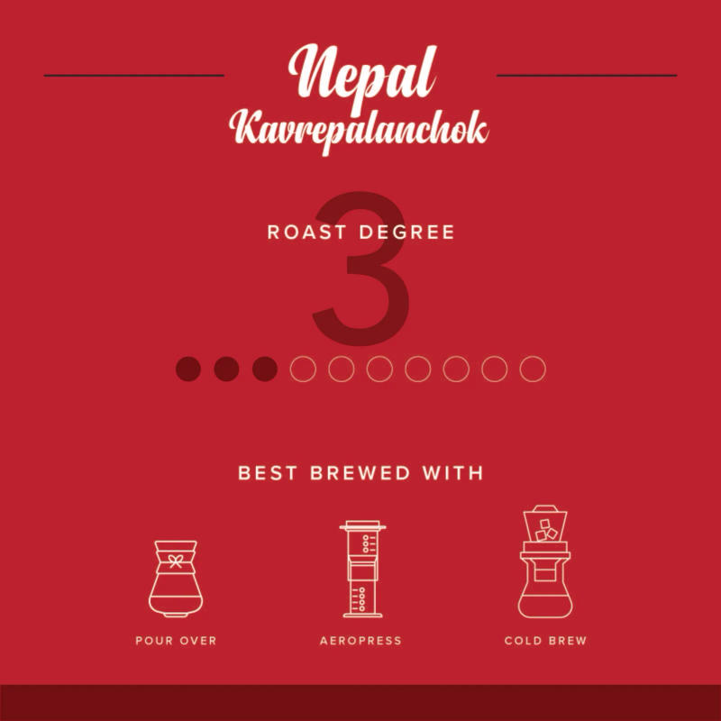 Nepal Kavrepalanchok — 3/10 - Light roast Arabica coffee from Kavrepalanchok, Nepal