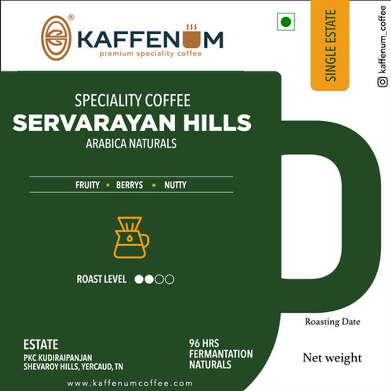Servarayan Hills Coffee — medium roast Arabica coffee from Yercaud, Shevaroy Hills