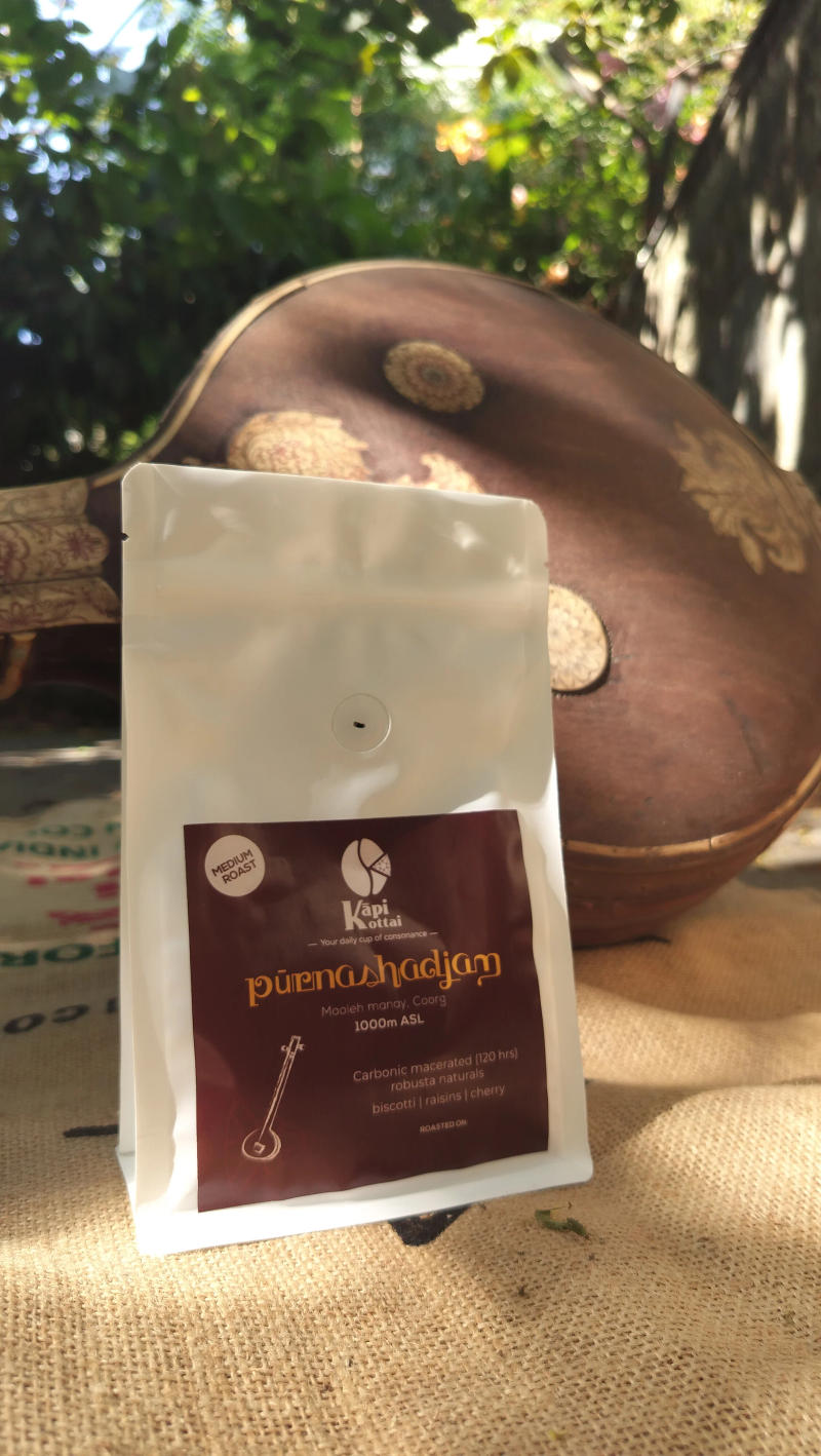 Pūrnashadjam — medium roast Robusta coffee from Coorg