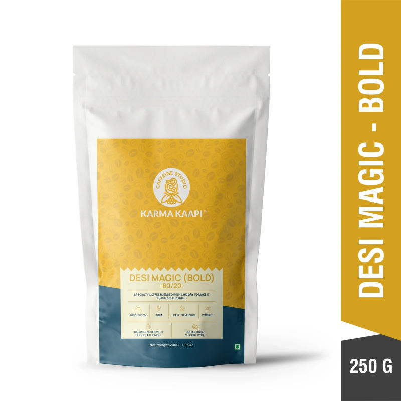 Desi Magic [Bold] – 80/20 — medium_dark roast Arabica + Chicory coffee from India