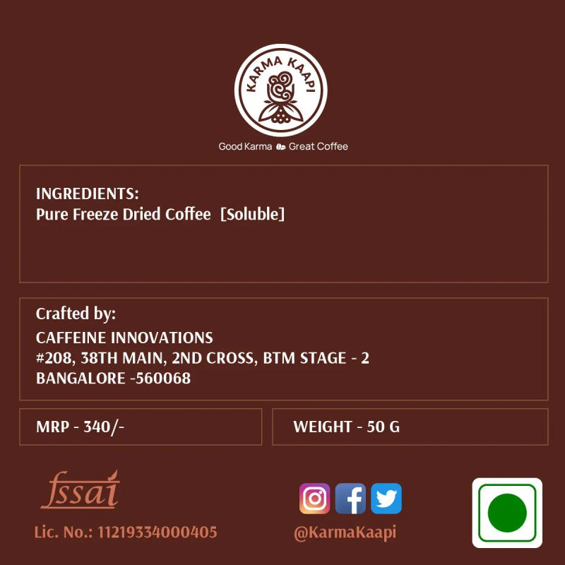 Rich Aroma - Freeze Dried — dark roast Arabica coffee