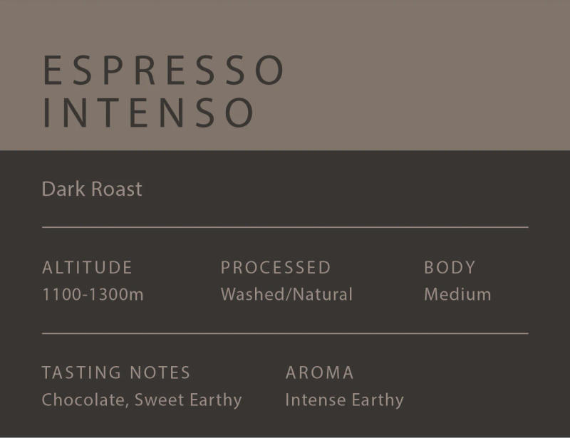 Espresso Intenso - 80% Arabica / 20% Robusta — dark roast roast 80% Arabica, 20% Robusta coffee