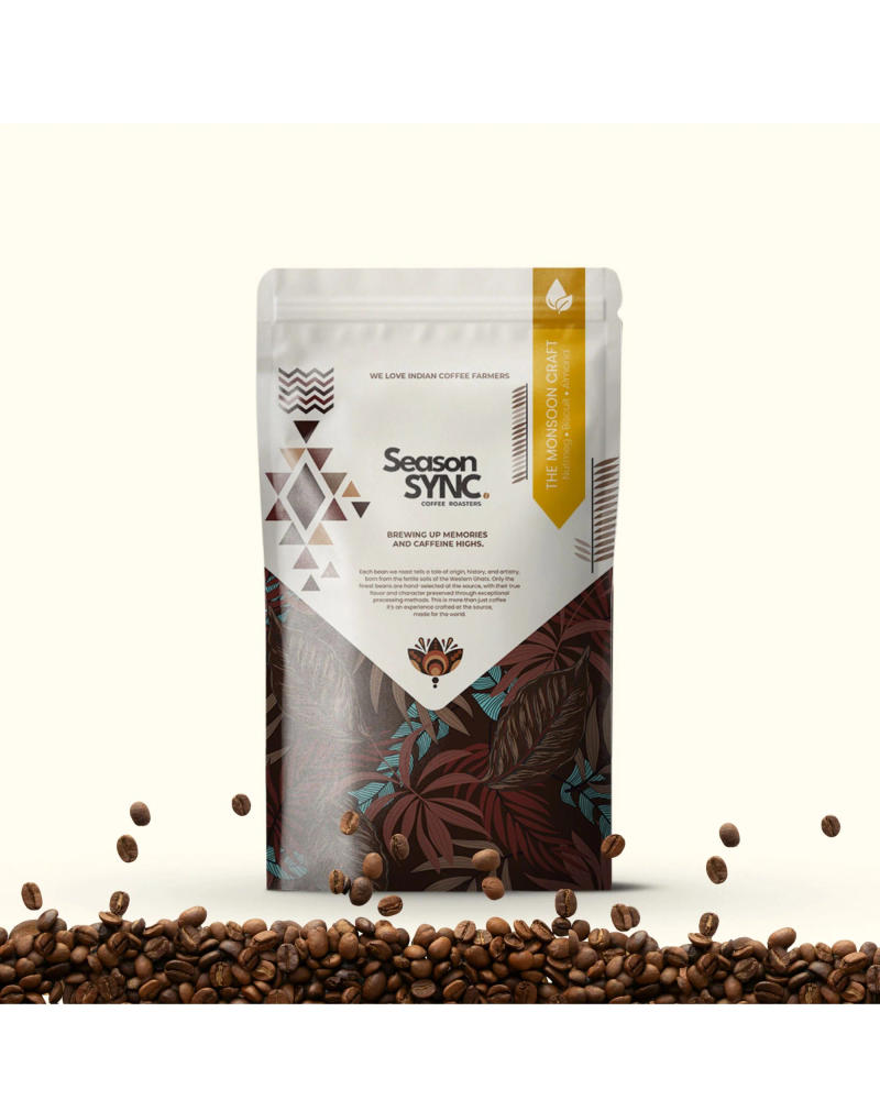 The Monsoon Craft — Medium-Dark Roast roast 70% Arabica, 30% Robusta coffee