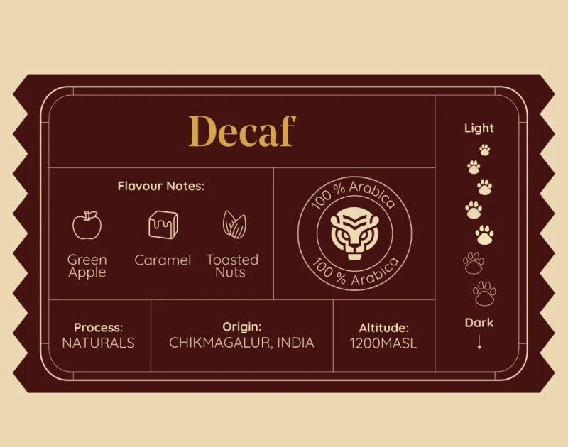 Decaffeinated Toasted Almond — Medium dark roast Arabica coffee from Chikmagalur