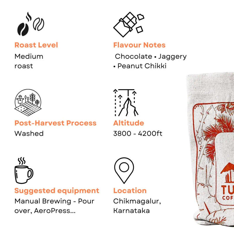 Thogarihunkal Washed — Medium roast Arabica coffee from Chikmagalur, Karnataka