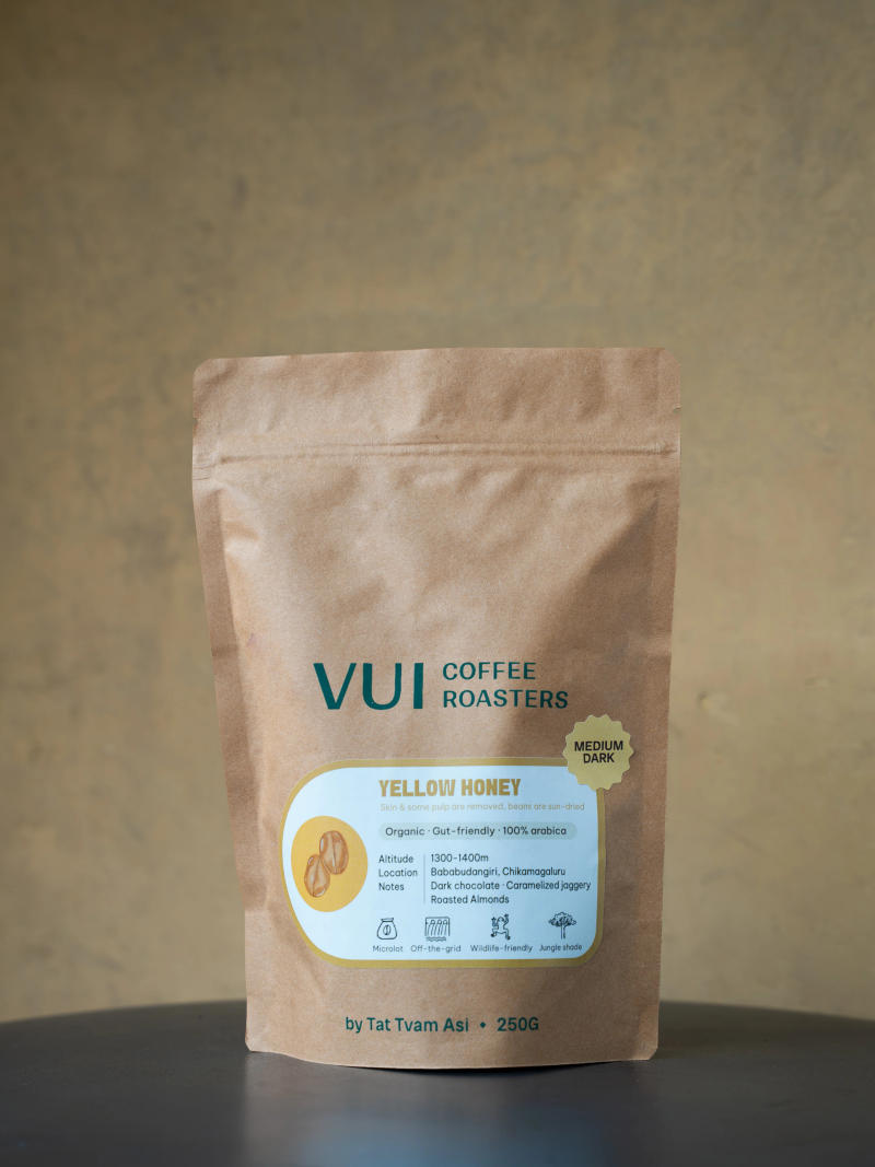 Yellow Honey (Medium - Dark) — Medium - Dark roast Arabica coffee from Bababudangiri Range In Chikkamagaluru, Karnataka