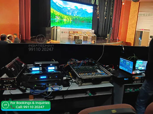 Auditorium sound, LED and TV setup on rent