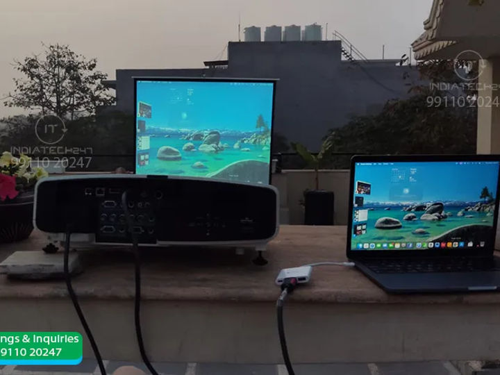 Movie night setup on rent with projector and screen in Delhi