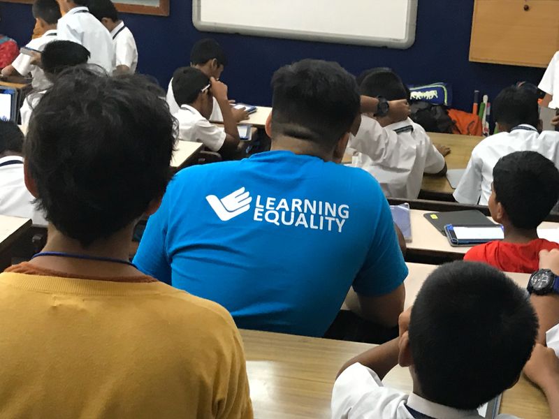 Learning Equality staff observing a class in India