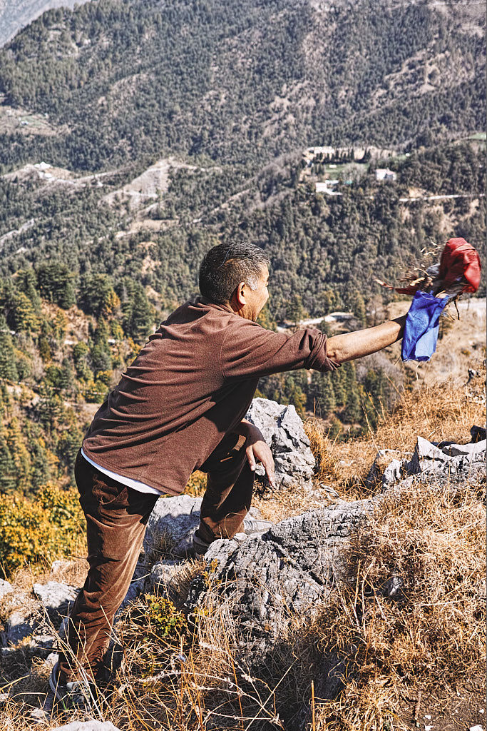 Disposing off old prayer flags