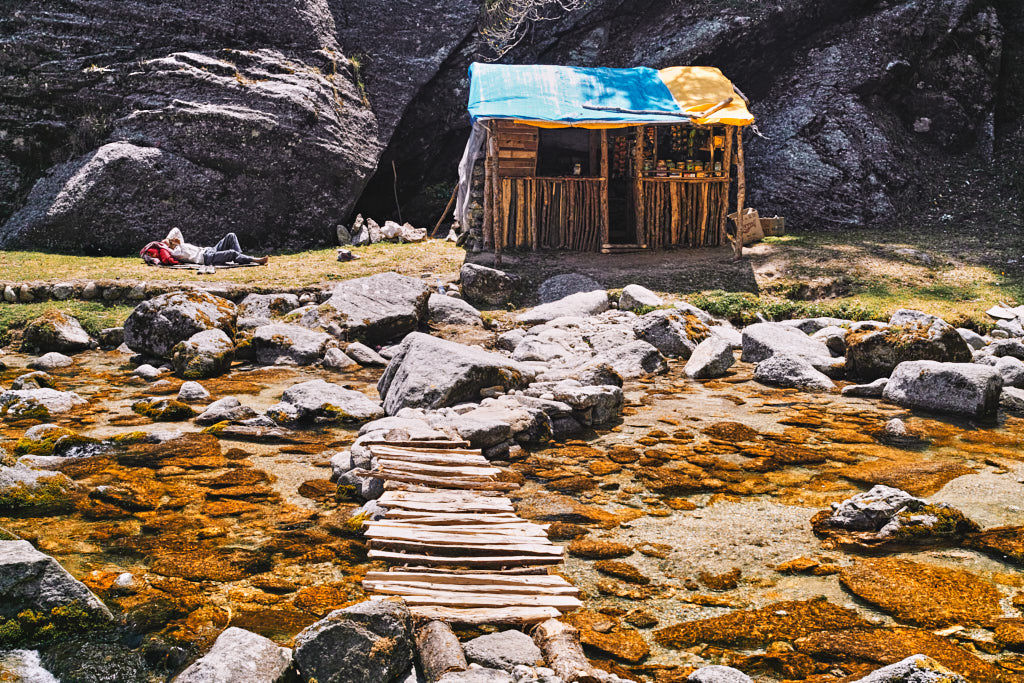 A rest stop and shop on the Kareri village to Lake (Himachal Pradesh) Trek