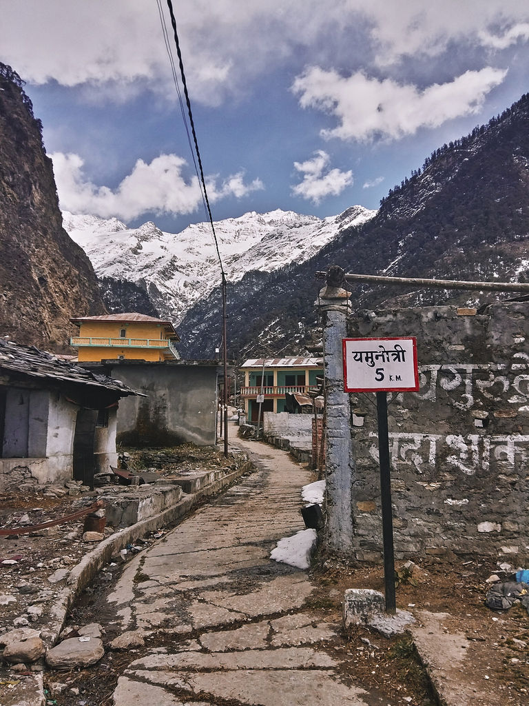 Janki Chatti is a ghost town this time of the year. Yamunotri 5 kilometres with Bandarpoonch in the background