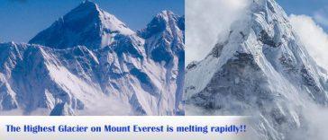 The Highest Glacier on Mount Everest is melting rapidly