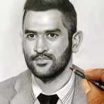 How I draw MS Dhoni