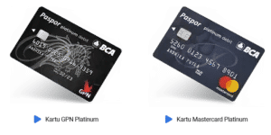 Kartu BCA GPN dan Mastercard Platinum