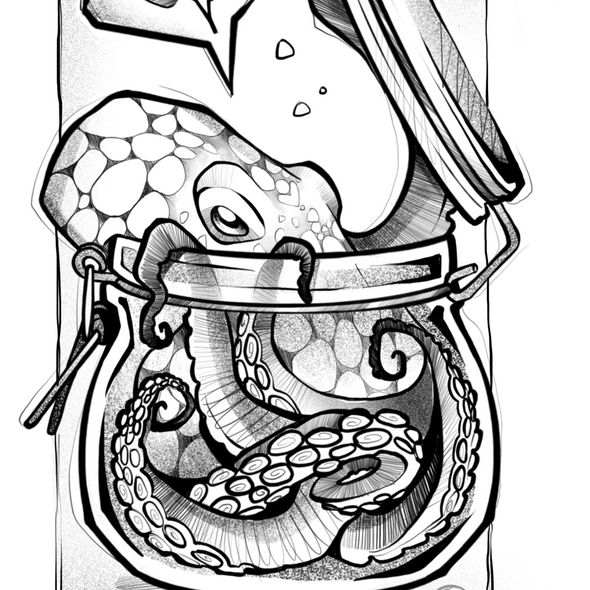 Oktopus Im Glas