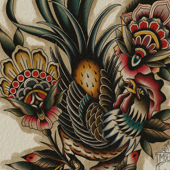 Cock n Flowers