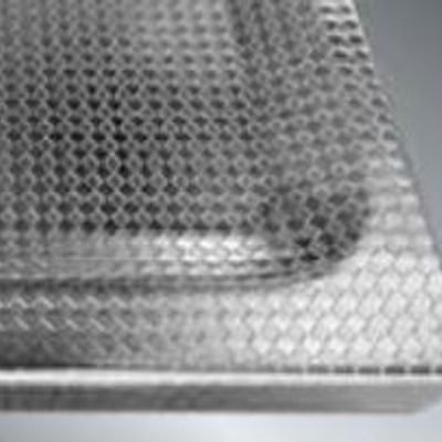 RVS werkblad 211 cm / Spoelbak in midden / Wafel Structuur  - 210 cm thumbnail 3