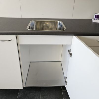 Q-Line ARTEGO Pantry Keuken "Mat Wit Decor" NIEUW ca. 160 cm INCL. Koelkast thumbnail 14
