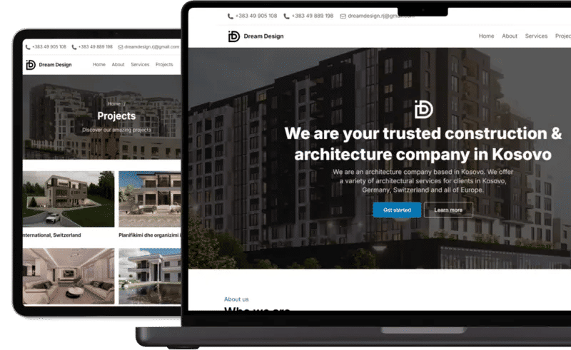 Dream Design Architekturstudio Webseite