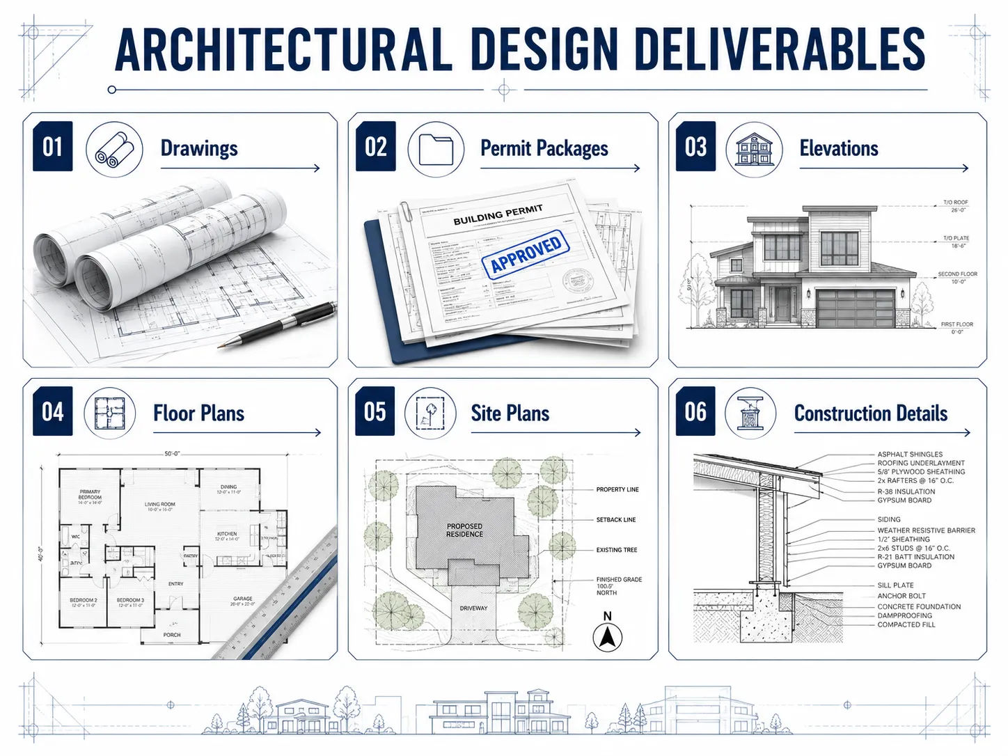 Common deliverables included in architectural design services