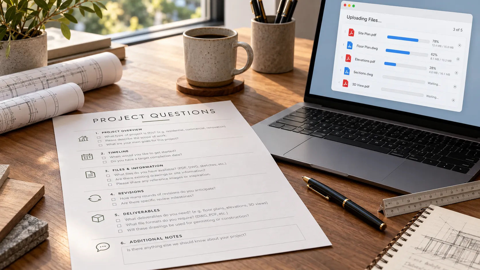 Question checklist for vetting an outsourced drafting partner before sharing project files