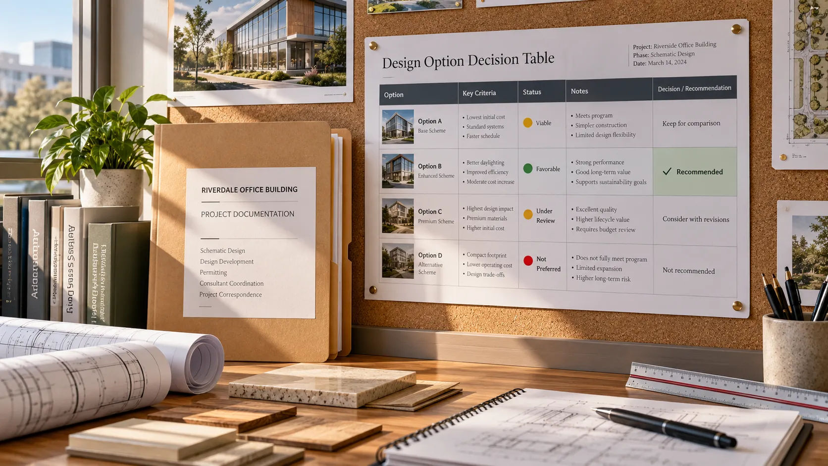 Decision table for choosing between Revit and AutoCAD for outsourced drafting