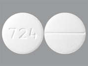 Labetalol Hcl: This is a white round Tablet imprinted with 724 on the front, nothing on the back, and is manufactured by AVET PHARMACEUT.