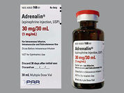 Adrenalin Chloride: This is a Vial imprinted with nothing on the front, nothing on the back.