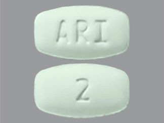 This is a Tablet imprinted with ARI on the front, 2 on the back.