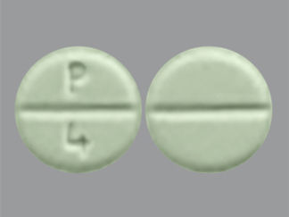 This is a Tablet imprinted with P 4 on the front, nothing on the back.