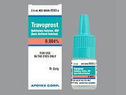 Travoprost: This is a Drops imprinted with nothing on the front, nothing on the back.