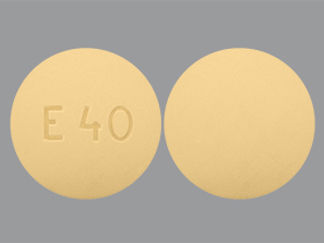 This is a Tablet imprinted with E 40 on the front, nothing on the back.