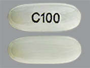 Cyclosporine: Esto es un Cápsula gris oblongo imprimido con C100 en la parte delantera, nada en la parte posterior, y es fabricado por APOTEX CORP.