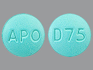 This is a Tablet imprinted with APO on the front, D75 on the back.