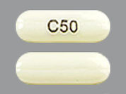 Cyclosporine: This is a Capsule imprinted with C50 on the front, nothing on the back.